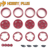 Hobby Plus HBP240503 Deep Star 1.2" Beadlock Wheel Red (4)