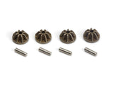 BlackZon BZN540479 Internal Diff Gear & Pins (4) Spryte Turbo set of four metal internal differential gears and four cylindrical pins for radio control car maintenance and repair.