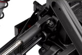 Close-up of a radio control car suspension component showing a metal steel ball joint installed, featuring Team Corally C-00180-170 6.8mm Steel Ball (2) used in rc car parts.