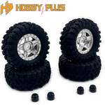 Hobby Plus HBP240526 1.2" Mudder Wheel Tire Set 60mm Silver