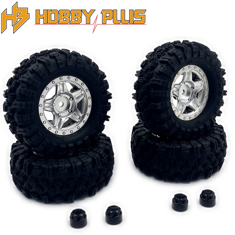 Hobby Plus HBP240526 1.2" Mudder Wheel Tire Set 60mm Silver