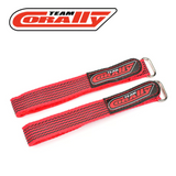 Team Corally C-50536 Pro Battery Straps 300x20mm Silicone Anti-Slip Red (2)