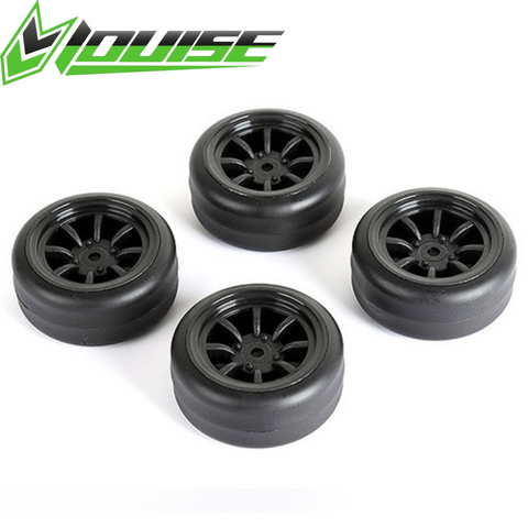 Louise LNBA328 Drift Tires + Wheels 8 Spoke Black LMX