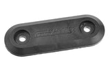 Black plastic wing washer with two mounting holes and Team Corally C-00180-912 Wing Washer engraved, designed for radio control car parts and RTR RC cars.