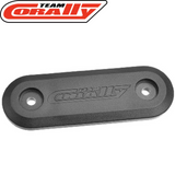Team Corally C-00180-1065 Large HD Wing Washer in black, designed for radio control car parts, featuring a durable build with two mounting holes and the Team Corally logo embossed.