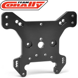 Team Corally C-00180-1234 SC Rear 5mm Aluminum Shock Tower in black, a durable rc car part designed for enhanced performance and stability in radio control models.