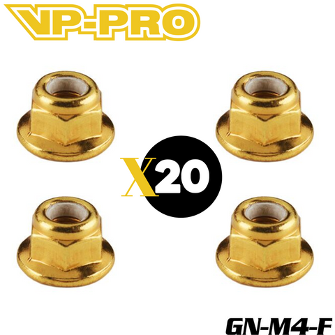 VP-PRO GN-M4-F Gold M4 Flange Locknuts (20)