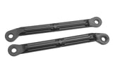 Pair of black durable steering links designed for radio control models, specifically Team Corally C-00180-554-1 HD Steering Links Truggy/MT 118mm for precise steering control in rc cars.