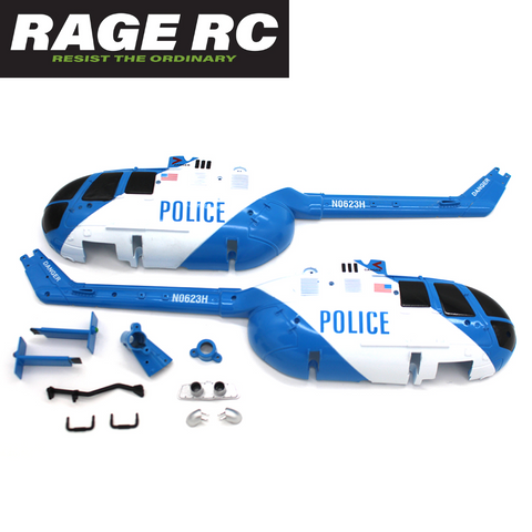 Rage RC RGR6080 Canopy Set Police Hero-Copter