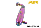 POWERSTAR PS-105-L-R 1/8 On-Road Exhaust Pipe (EFRA 2201) Rainbow with iridescent finish designed for radio control car parts, enhancing performance and style.