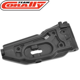 Team Corally C-00180-527 Lower Front Suspension Arm HDA-4 in black, designed for radio control car parts and RC cars.