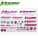 Louise LOULT3373P RC Sticker Sheet-Pink 12x8" Car Truck Traxxas Arrma Losi