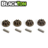 BlackZon BZN540479 Internal Diff Gear & Pins (4) Spryte Turbo set featuring four metal internal differential gears and four matching pins for radio control car parts upgrade.
