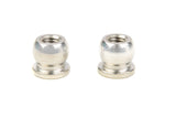 Two polished metal balls designed for radio control parts, identified as Team Corally C-00180-171 6mm Steel Ball (2), used in rc car assemblies.