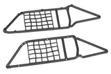 Two black plastic panels with grid patterns designed for radio control car customization, specifically the Team Corally C-00180-1305 Roll Cage Set B-Parts Shiroi.