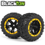 BlackZon BZN540260 Mounted Tires & Wheels Yellow MT Slyder & Turbo