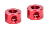 Team Corally C-00180-231 Aluminum Collar for Anti-roll Bar (2) in red anodized finish, designed as durable rc car parts for enhanced radio control performance.
