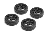Louise LNHA487 Mounted On-Road Tires w 6 Spoke Black Wheels