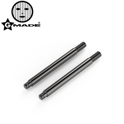 Pair of sleek metal shock shafts designed for radio control car parts, identified as Gmade GMA0020074 Shock Shaft Set for RSD 80mm.
