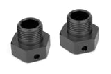 Team Corally COR00180-329-B Black 17mm Wheel Hex Adapter (2) for radio control cars, designed for secure wheel attachment and enhanced performance in rc car parts.