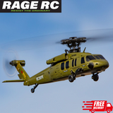 Rage RC Hero-Copter RC Army Helicopter Brushless RTF Heli Radio Control Military