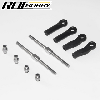 ROCHOBBY APSC71113 Adjustable Turnbuckle Set Ridge Racer featuring metal rods, black plastic rod ends, and small metal ball connectors designed for radio control car parts.