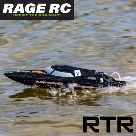 Rage RC Boat RTR Black Marlin EX Brushed