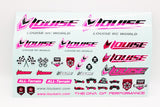 Louise LOULT3373P RC Sticker Sheet-Pink 12x8" Car Truck Traxxas Arrma Losi