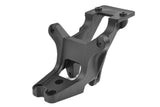 Team Corally C-00180-994 Rear Shock Tower / Wing Mount SB G2 in black plastic, designed for durable support in radio control car suspension systems and wing attachment.