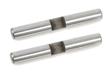 Two cylindrical metal pins with a central groove, designed for use as Team Corally COR00180-684 Steel Gear Diff. Pin 3.5 x 29.8mm (2) in radio control car parts.