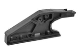 Team Corally C-00180-914 Front Chassis Brace in black durable plastic designed as a radio control part for RC cars enhancing structural stability.