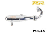 POWERSTAR PS-104-S 1/8 Buggy Exhaust Pipe (EFRA 2202) Silver, a polished silver exhaust pipe designed for 1/8 scale rc cars and radio control parts.