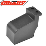 Black plastic Team Corally C-00180-1034 Pinion Cover for Center Diff Plate designed as a durable radio control parts accessory for rc cars.