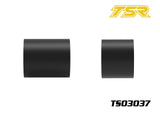Team Saxo TS03037 Front + Rear Wheels GK-200 + Pro displayed with smooth black cylindrical tires, designed as radio control parts for rc cars.