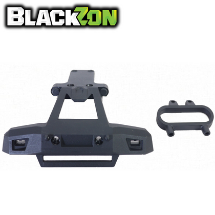 BlackZon BZN540004 Front Bumper Assembly Slyder designed for radio control parts, featuring durable black plastic construction compatible with rc cars and rtr rc cars.