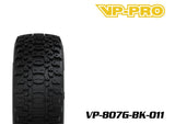 VP-PRO VP-807G Bull Dog Evo 1/8 Buggy Pre-Mounted Tires (4) Black Wheels with aggressive tread pattern for enhanced grip on off-road rc cars.