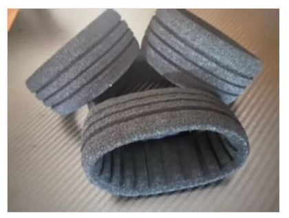 Lugz RC Drag Racing Car SOFT Foam Insert (4) 1/8 Buggy 1/10 Short Course shown in dark gray foam designed for cushioning and protection in radio control car parts.