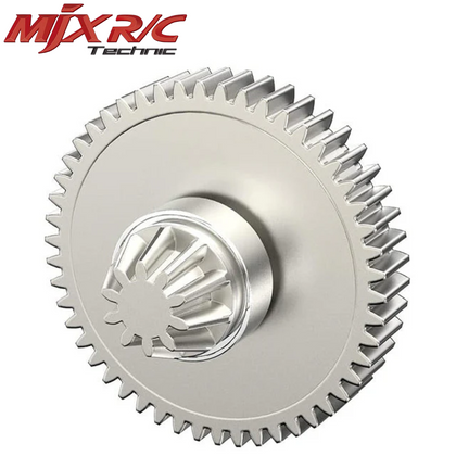 MJX 16401Y HYPER GO Main Transmission Gear 14301 14302 14303, a silver metal gear designed for radio control parts in rc cars and rtr rc cars.