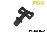 Black plastic tool with a T-shaped handle designed for extracting sleeves, shown on a white background with the POWERSTAR PS-401-16.2 Sleeve Extractor Tool 1/8 Nitro Engine branding.