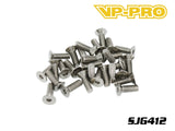 VP-PRO SJG412 Flat Headed Screws 4x12mm BLACK STEEL (30)