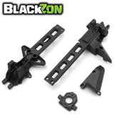 BlackZon BZN540421 Upper Deck & Motor Mount Vyper & Turbo radio control parts, black plastic components designed for rc cars and Naughty Boy RC models.
