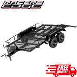 Racers Edge RC Car Trailer Full Metal 1/10 w LED Lights Black