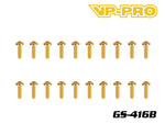 VP-PRO GS-416B 4mmx16mm Gold 12.9 Alloy Steel Button Head Screws (20)