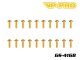VP-PRO GS-416B 4mmx16mm Gold 12.9 Alloy Steel Button Head Screws (20)