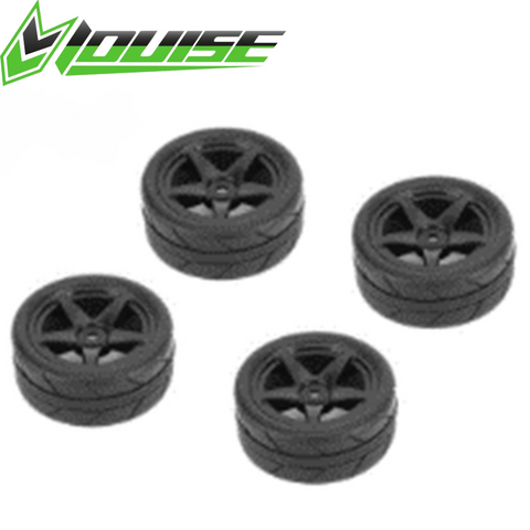 Louise LNHA477 1/10 On-Road Tires 5 Spoke Wheel Black 26mm