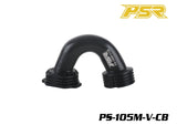 POWERSTAR PS-105M-V-CB 1/8 Conical On-Road Exhaust Manifold Ceramic Black designed for radio control car parts, featuring a durable ceramic black finish and precise conical shape.