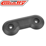 Black plastic Team Corally C-00180-1003 Wing Washer designed for secure mounting on radio control car parts, compatible with various rtr rc cars.