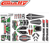 Team Corally C-00180-1169-G Green Body Decal Sheet Pre-Cut Spark XB6 RC Buggy