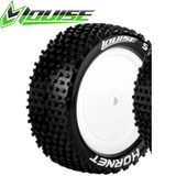 Louise RC E-Hornet 1/10 4WD Front Buggy Tire Soft Pre-Mounted White Wheel (2)