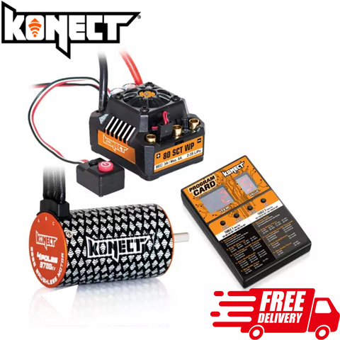 Konect Brushless SCT Combo 3700kv Motor 80a ESC + Program Card